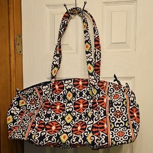 Vera Bradley Navy and Orange Patterned Travel Bag